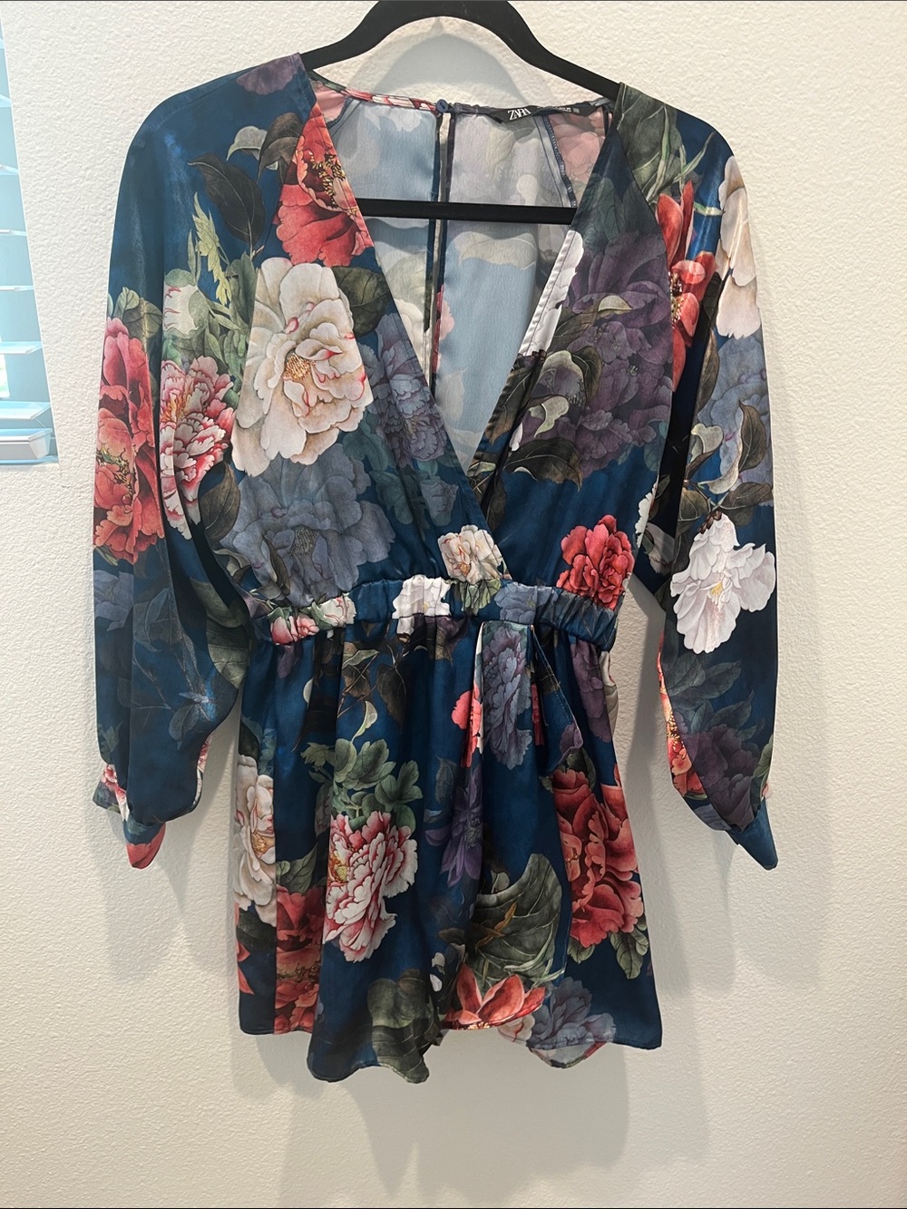 Zara Navy Floral Mini Dress with Multicolor Blooms